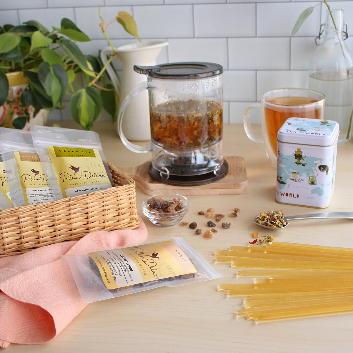 Ultimate Hot Tea Bundle (Tea, Sweets, Scoop, Tin, and Tea Maker)