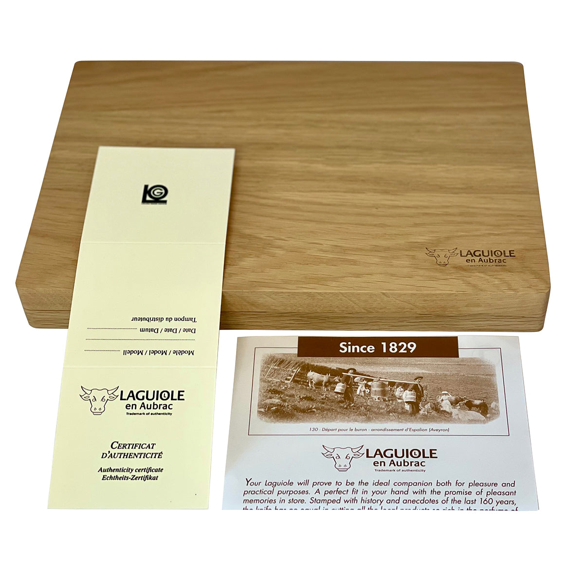 Laguiole en Aubrac Handcrafted 6-Piece Steak Knife Set with Ebony Handles, Polished Bolsters