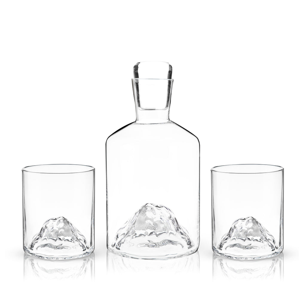 Mountain Crystal Decanter and Tumbler Set