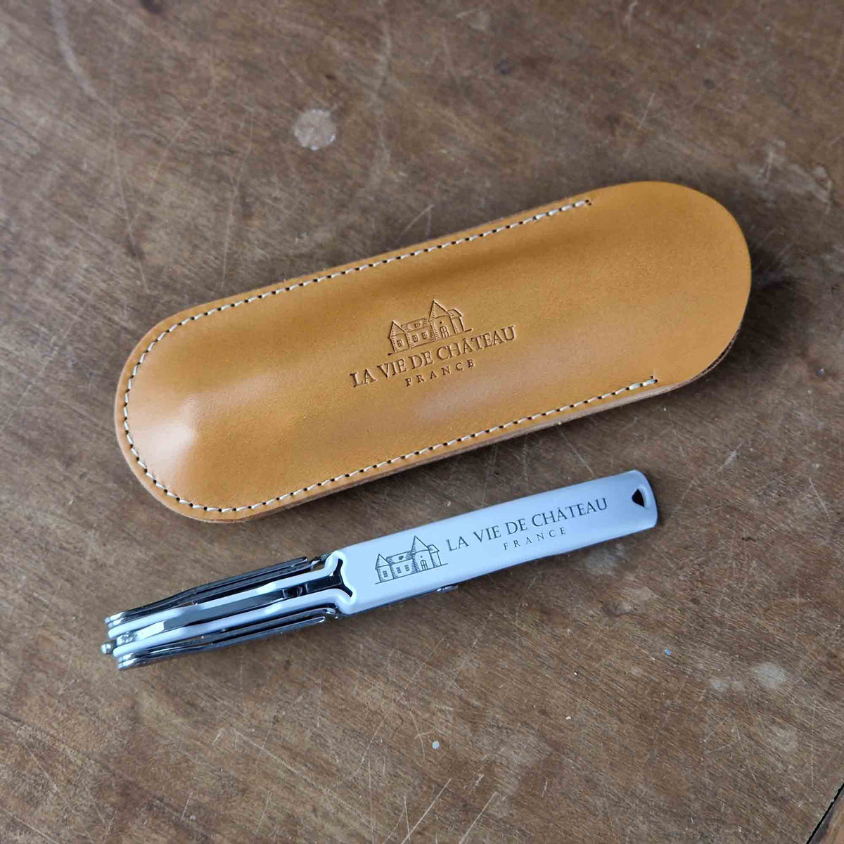 Coutale Corkscrew with Leather Case - Camel